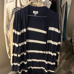 Old Navy Dark Blue and White Cardigan
